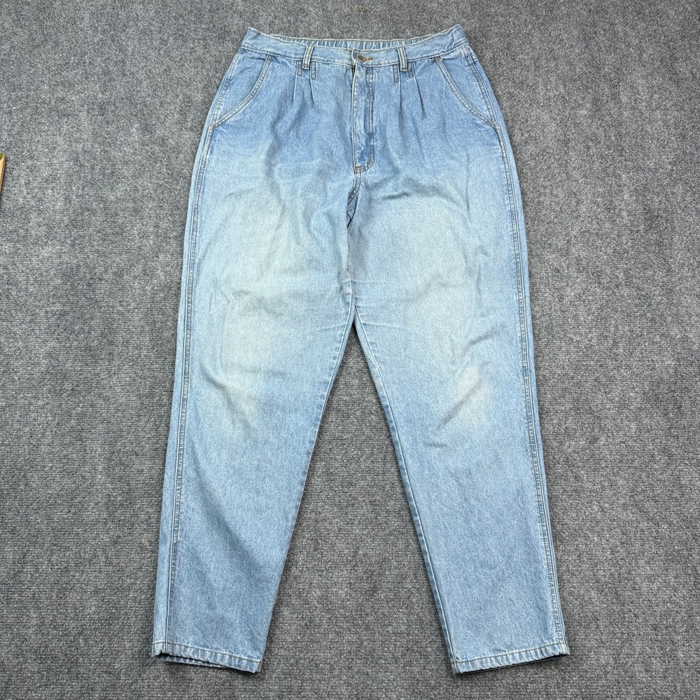 Vintage Bill Blass Jeans Womens 14 High Rise Pleated Mom Tapered 100% Cotton